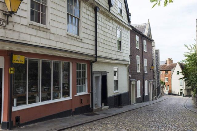 higgledy-piggledy streets in Norwich