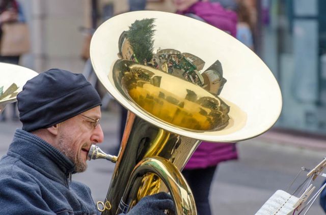 Salvation Army band playing in Cambridge