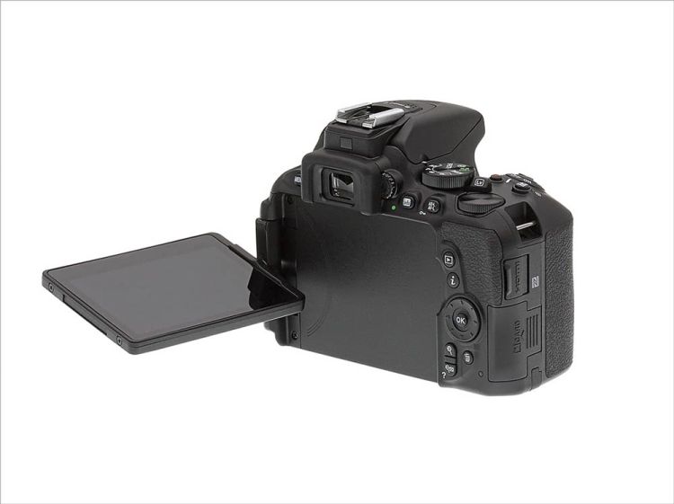 Nikon D5600 showing the articulating screen
