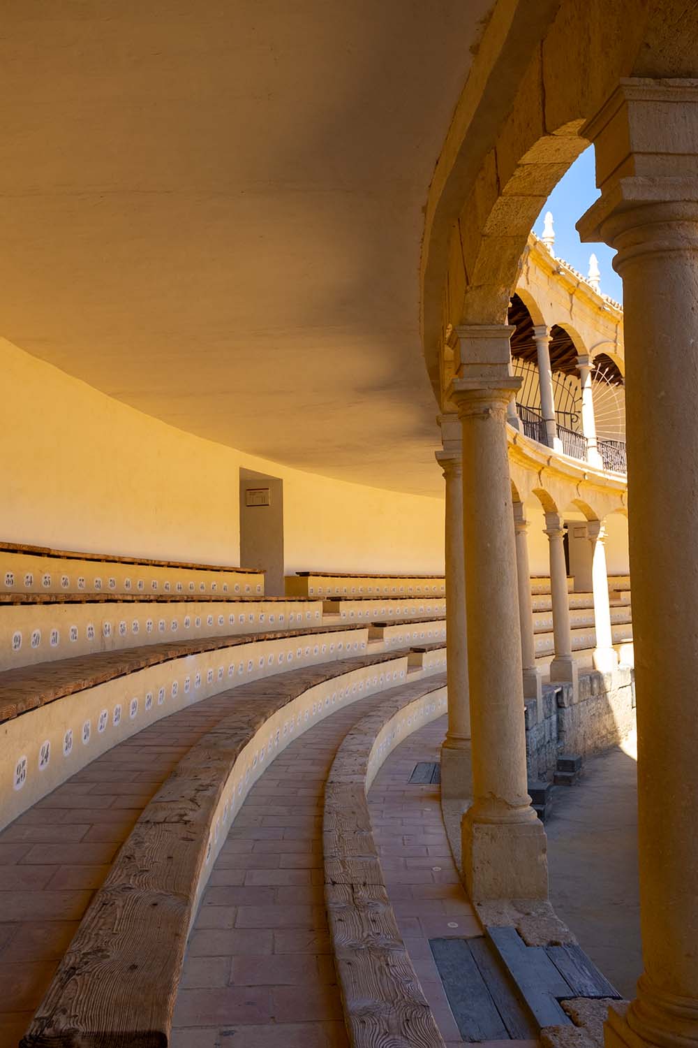 The lower level of the Bullring at Ronda in Andalusia