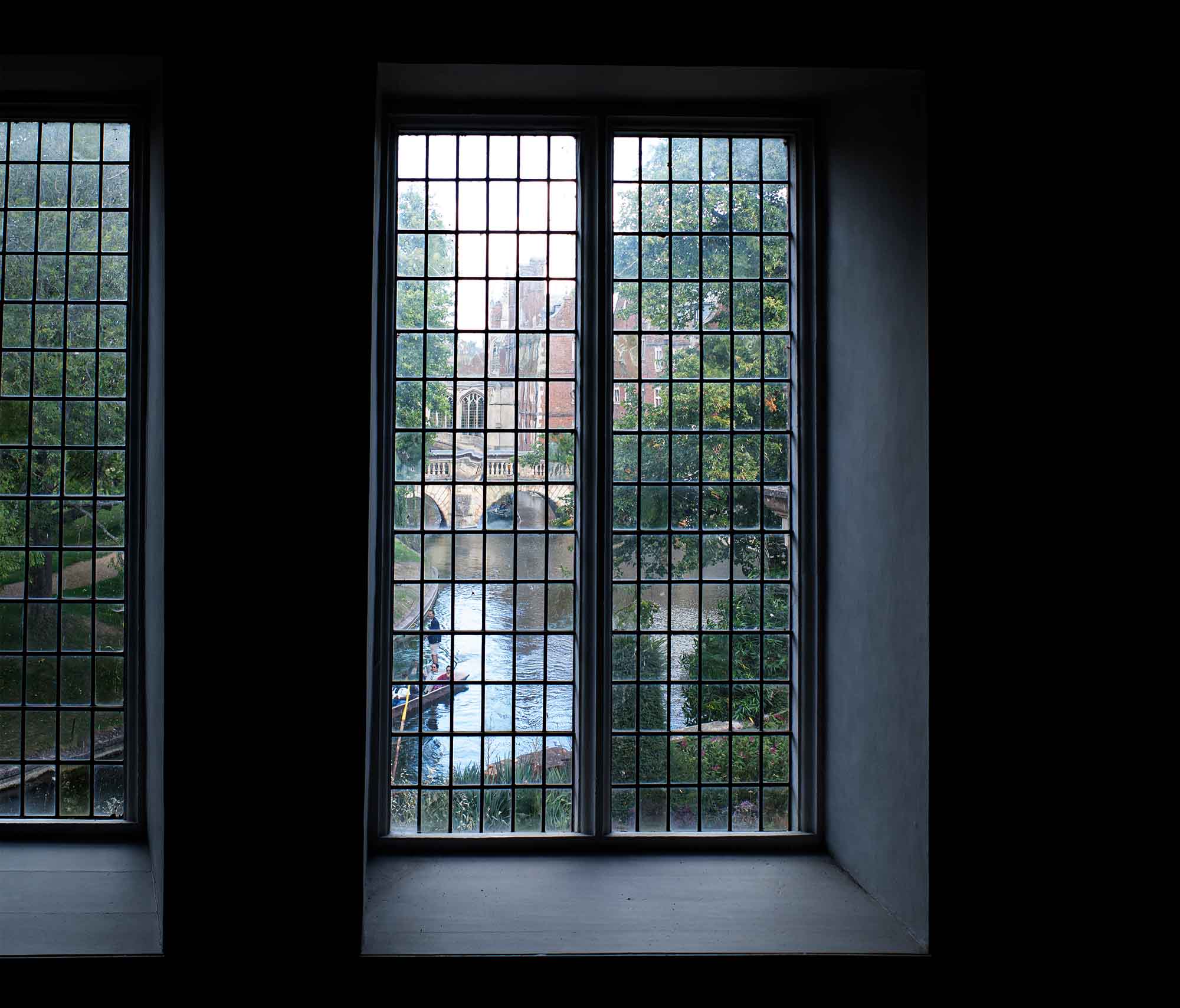 view from the landing window of the Wren Library Trinity College Cambridge