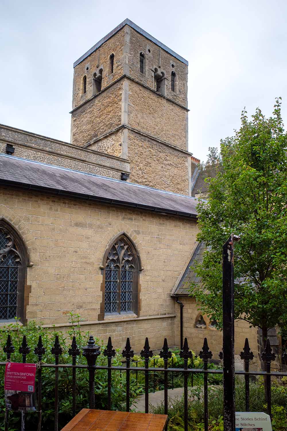 The tower of St Bene't's Church in Bene't Street in Cambridge