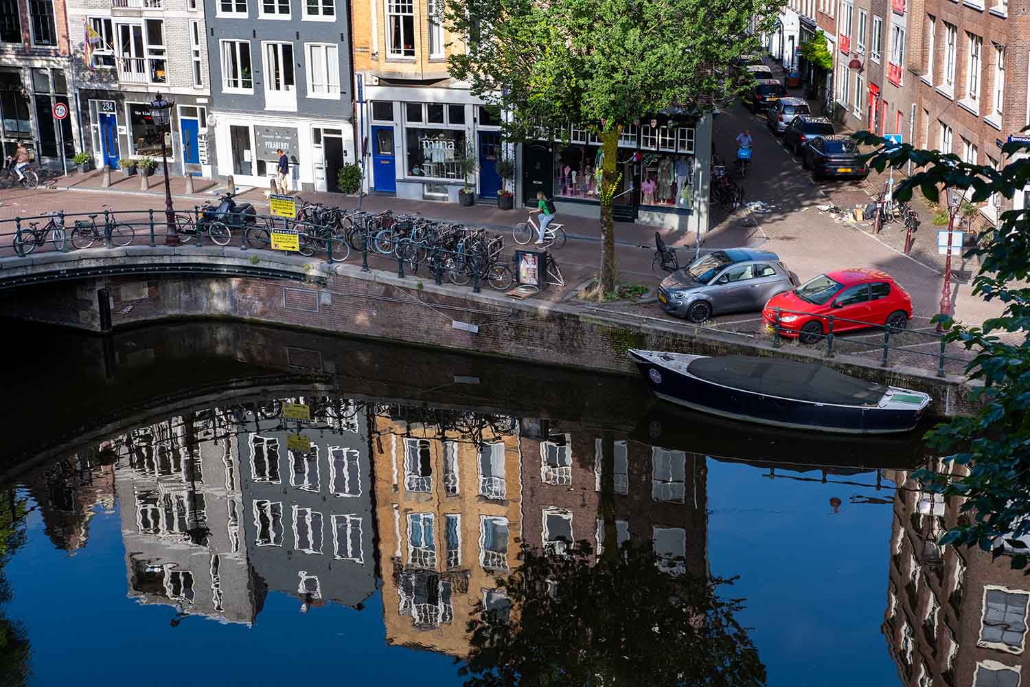 View of Prinsengracht from a hotel window